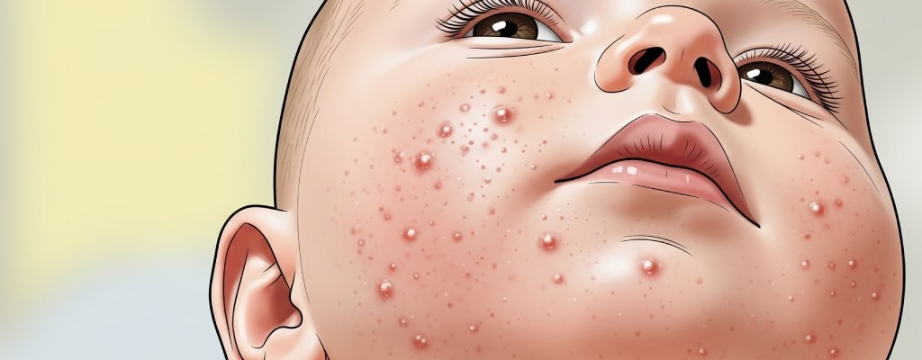 علت جوش صورت نوزاد + مهم‌ترین تفاوت آن با آکنه، میلیا و اریتم